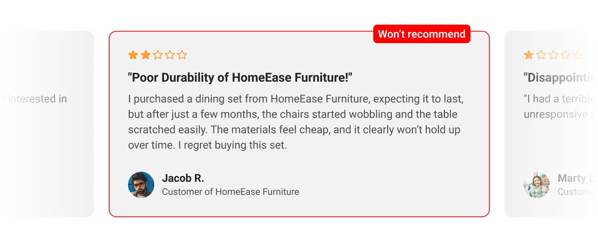 customer feedback example for survey data