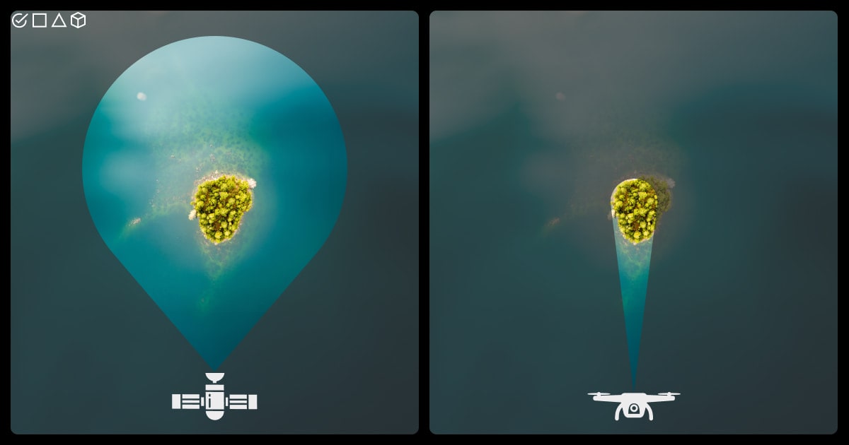 Satellite vs. drone data collection