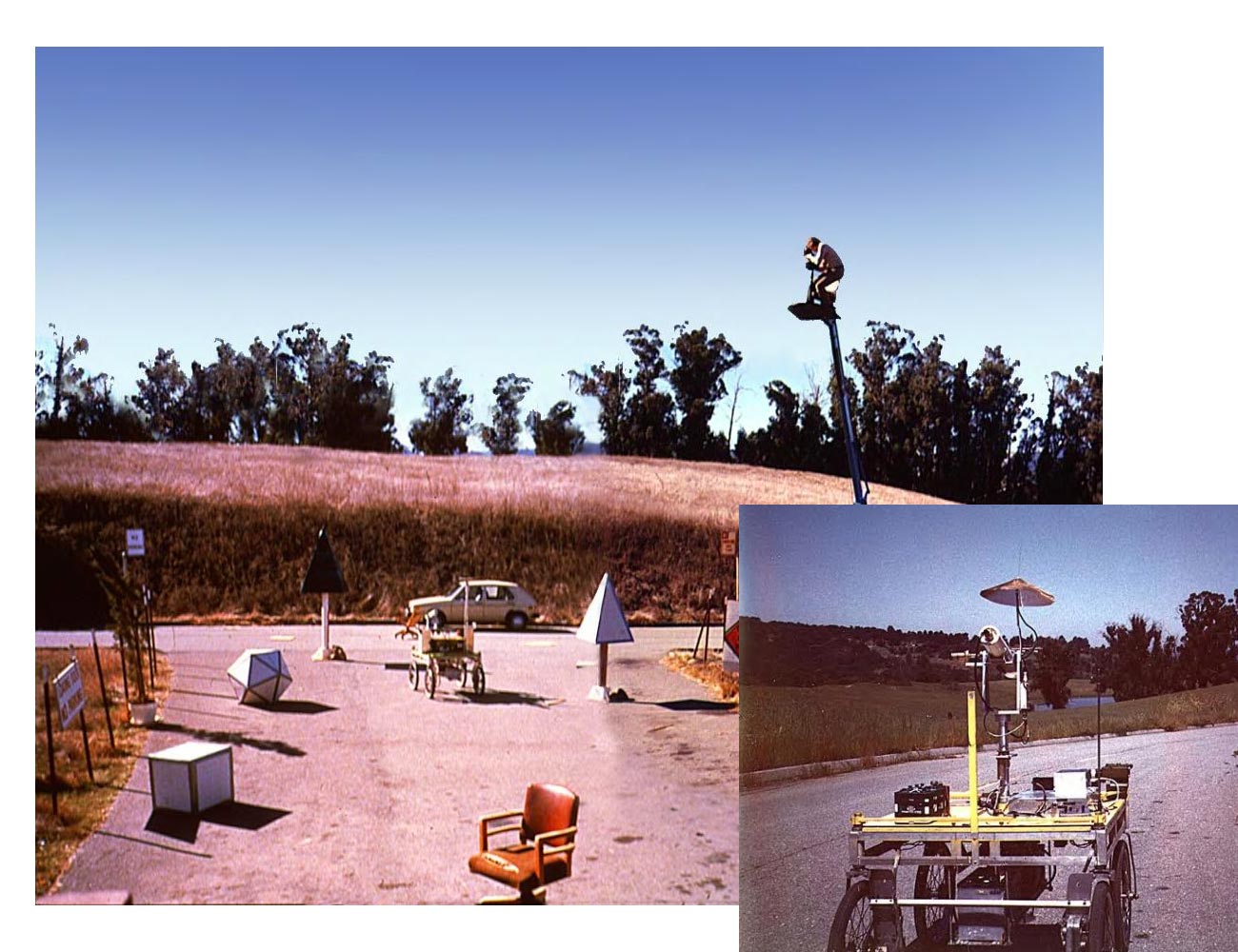 Stanford cart autonomously avoids objects.