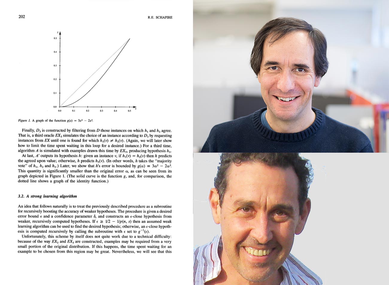 Robert Schapire (top) and Yoav Freund (bottom)